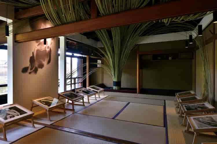 an exhibition using a traditional Japanese house
